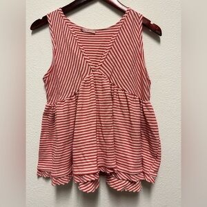 Ces Femmes Red Striped Sleeveless Tank Top